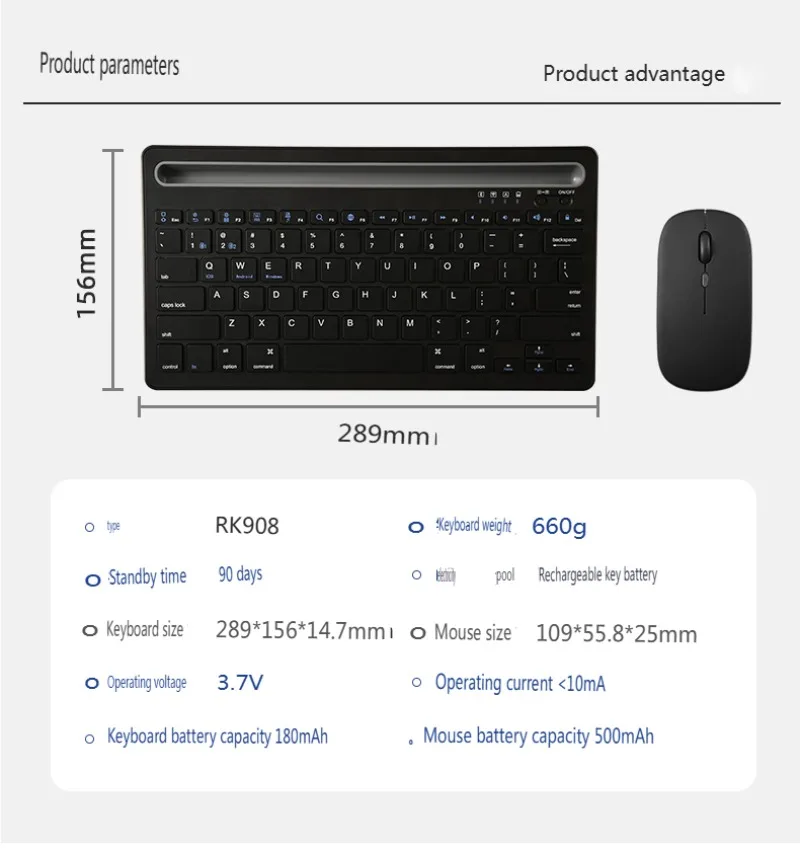 2.4G Wireless Mouse Combo Teclado Bluetooth For Laptop PC IPad Macbook Android Notebook Ipad Keyboard_voghion.com