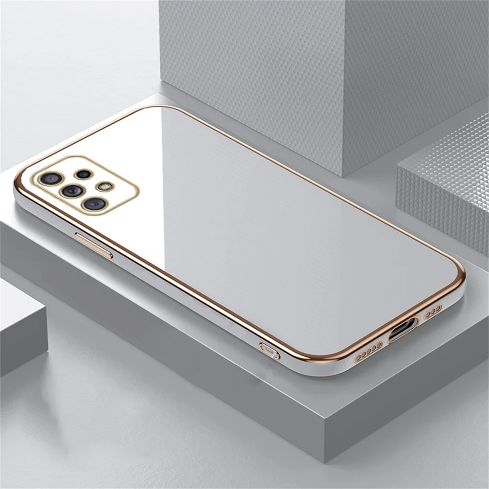 Glossy Plated Phone Case For Samsung Galaxy A52 A52s A72 A22 A53 A73 A33 A23 A32 4G 5G A51 A71 M32 Case Cover Silicone Protector phone case