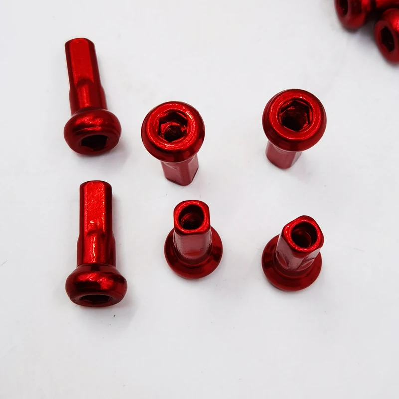 Length 24mm T7075 Aluminum Alloy Material 9 Gauge Spoke Nipples Suit for Diameter 3.4-3.5mm Spokes 12Pcs A Lot Bike Nipples