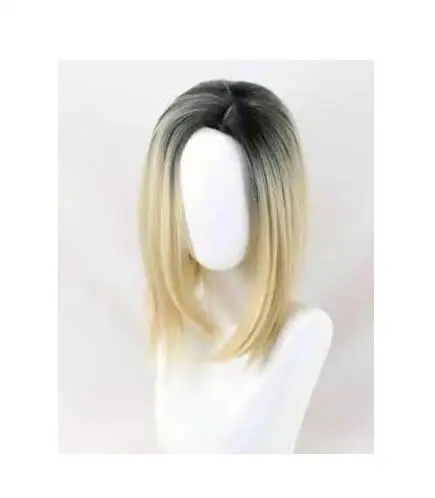 Anime Wigs Anime Wigs Cosplay Bride of Chucky Hair Gradient Color Wig Rose Net Short Hair Headgear + wig cap