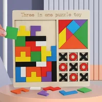 3 In 1 Wooden Variety Puzzle, Baby Early Learning Fun Games, Children's Thinking Logic Toys, Intelligence Development 2