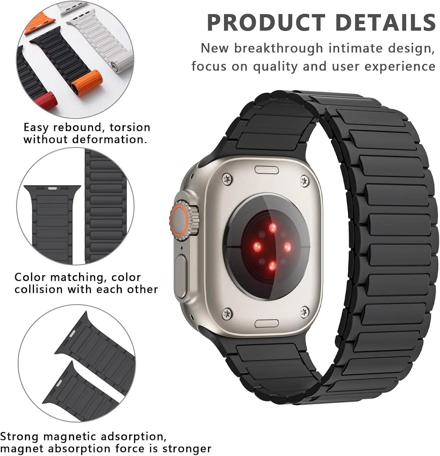 Magnetic Silicone Strap for Smartwatches – Versatile and Durable Design