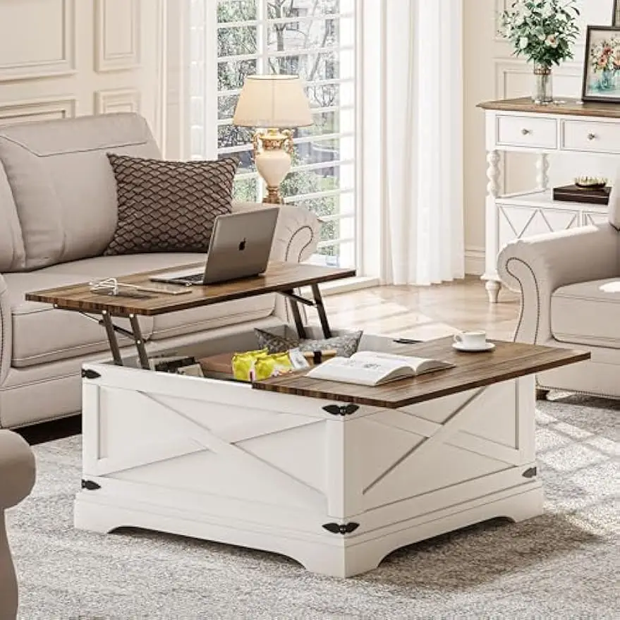 Lift Top Coffee Table with Storage, Square Coffee Table for Living Room ...