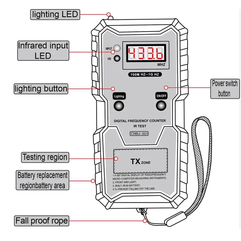Car Remote Keys Infrared Frequency Tester High Accuracy Car Remote Controller Frequency Tester Wear Resistant for Configure Keys frequency counter tester frequency meter