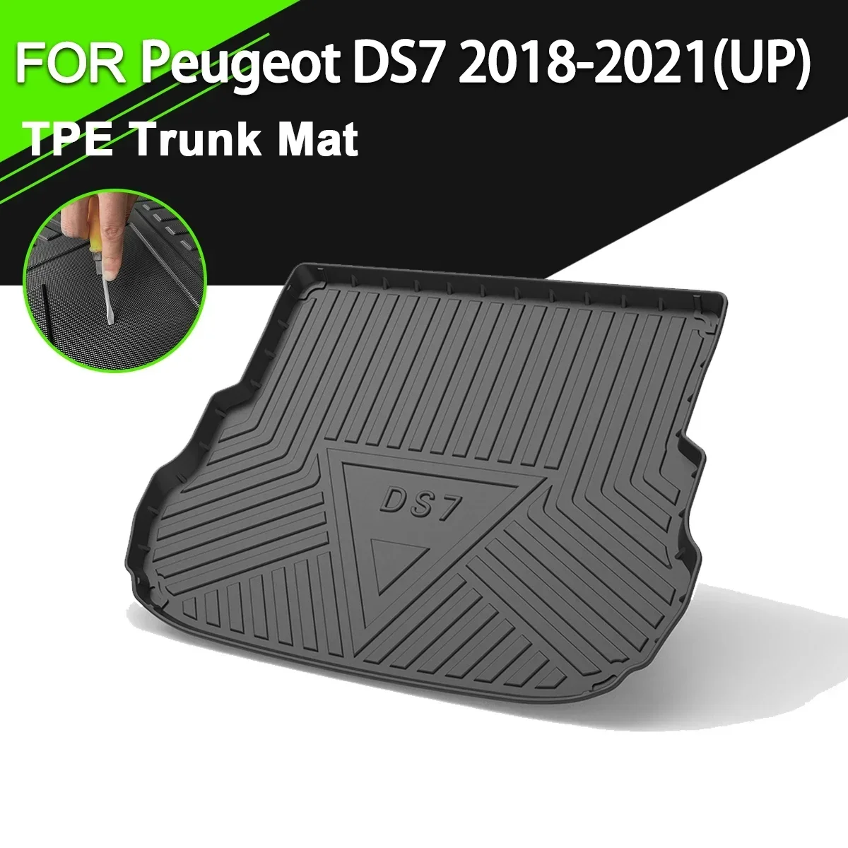 

Car Rear Trunk Cover Mat TPE Waterproof Non-Slip Rubber Cargo Liner Accessories For Peugeot DS7 2018-2021(UP)