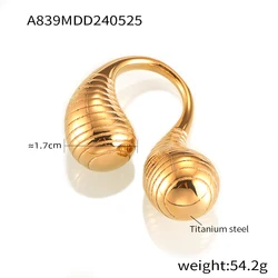 Elegant Shiny Mirror Stainless Steel Women's Ring - Trendy Chic Luxury Jewelry Gift (Gold Texture)
