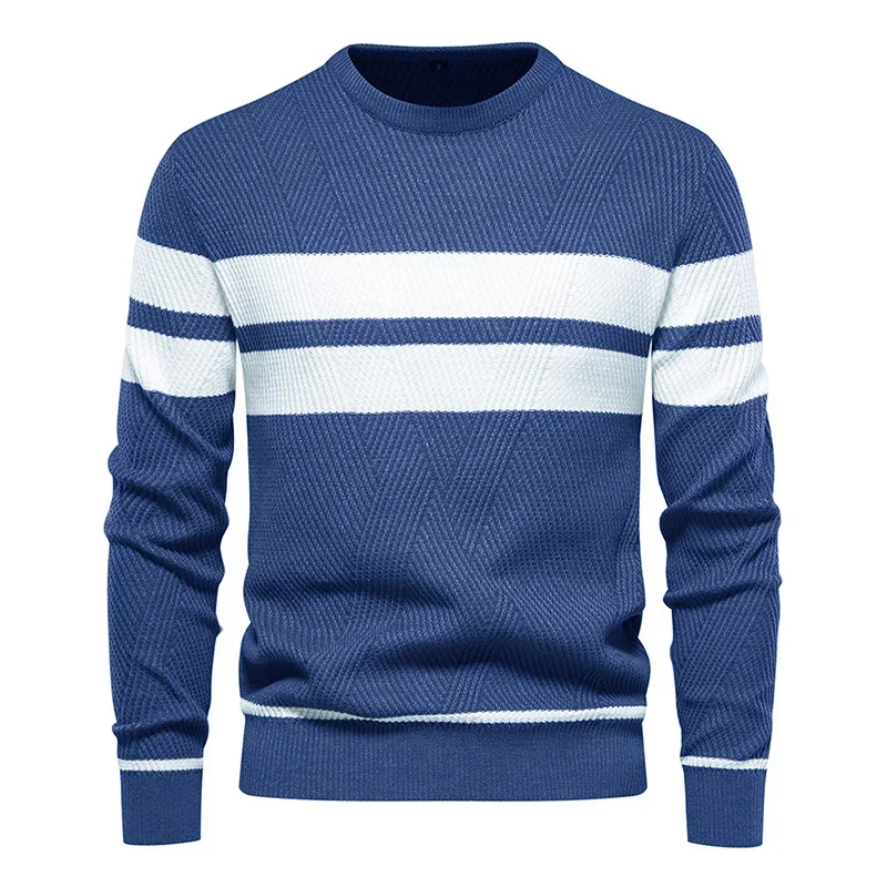 

Autumn Winter Y2K Fashion Korean Harajuku Sweaters Men Knitting Tops Long Sleeve Male Clothes Patchwork Pullover Casual Knitwear
