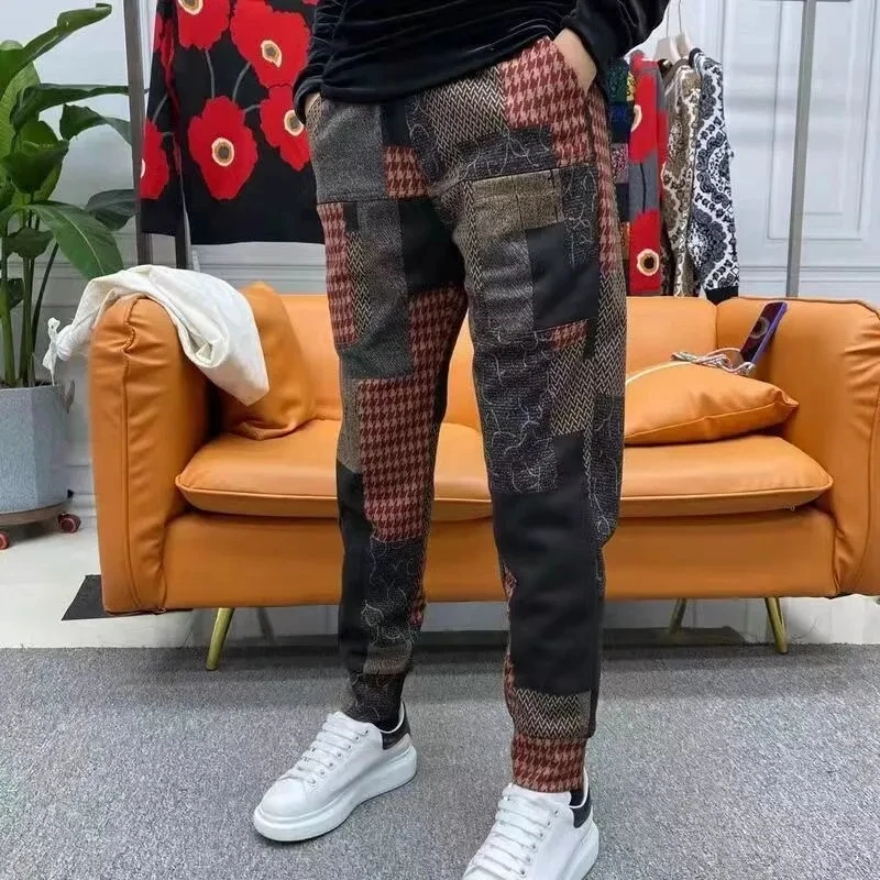 

Осенне-зимние модные мужские шаровары, джоггеры, лоскутные брюки с завязками на щиколотке и эластичным поясом, штаны в стиле хип-хоп для мужчин, уличная одежда