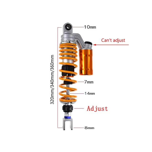 リアショック ユニバーサル 340mm ショックアブソーバー リア