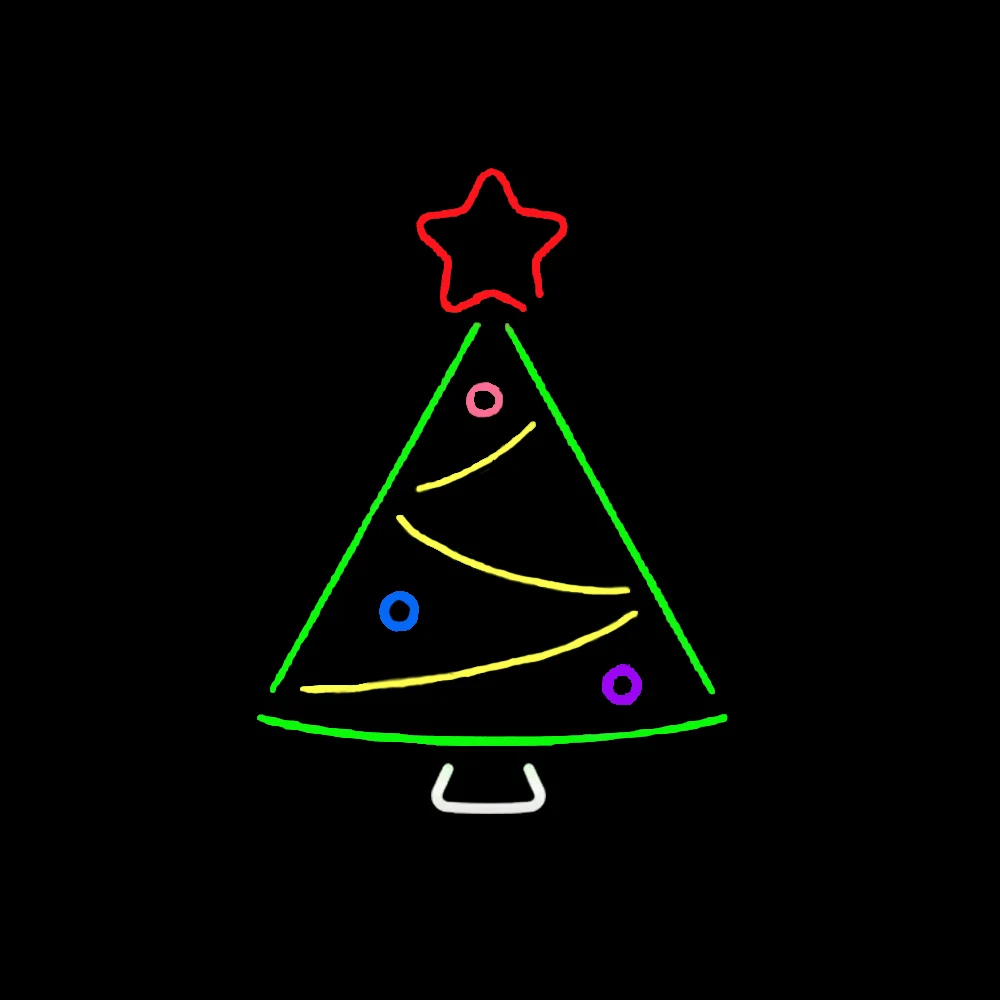 

Christmas Tree Lamp Custom Handmade Real Glass Tube Store Shop Company Home Decor Display Neon Sign Light New Year Gift 8"X14"