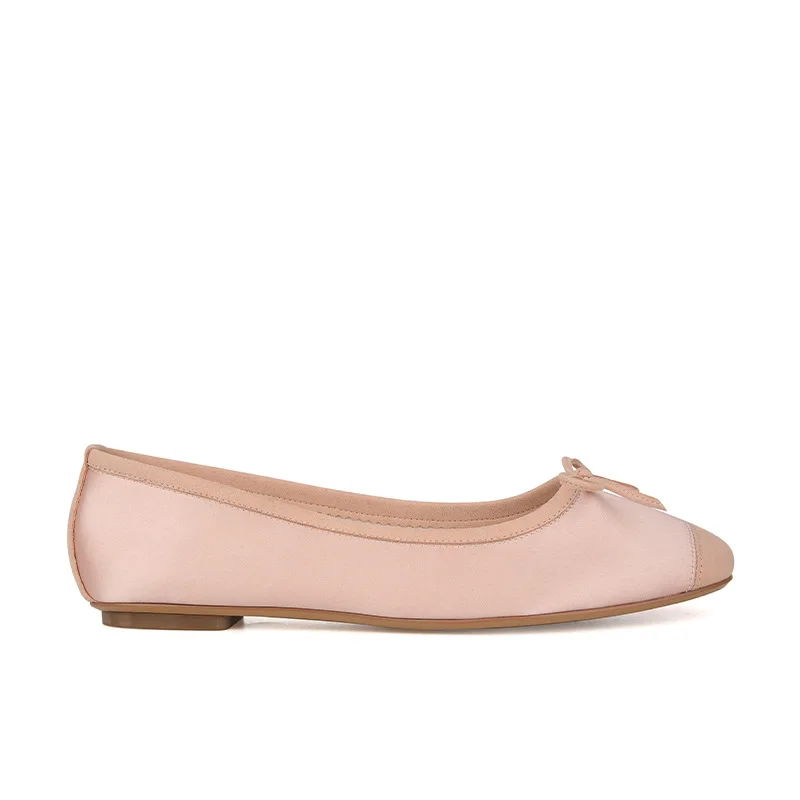 Butterfly Ballet Shoes Flat Bottomed French Style Small Fragrant Square Toe Thick Heeled Women's Singles Shoes