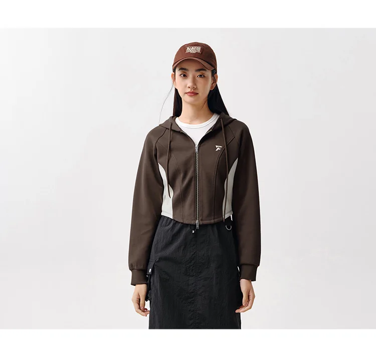 Outerwear Women Short Style Raglan-sleeved Vintage Simple Spring Slimming Skinny Hooded Jacket Sporty Style