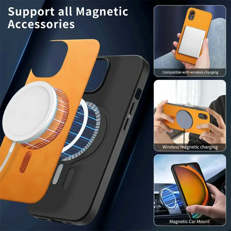 Luxury Leather Magnetic Back Cover for Samsung Galaxy XCover7