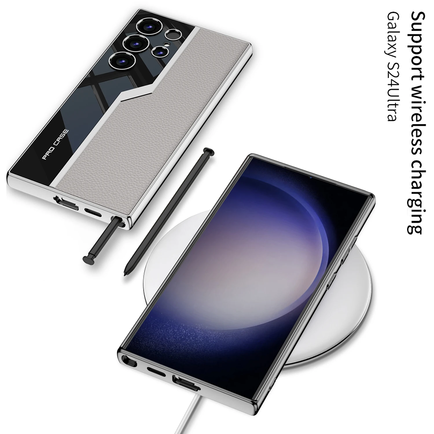 Ultra-Thin Supercar-Inspired Leather Phone Case with Plating Finish
