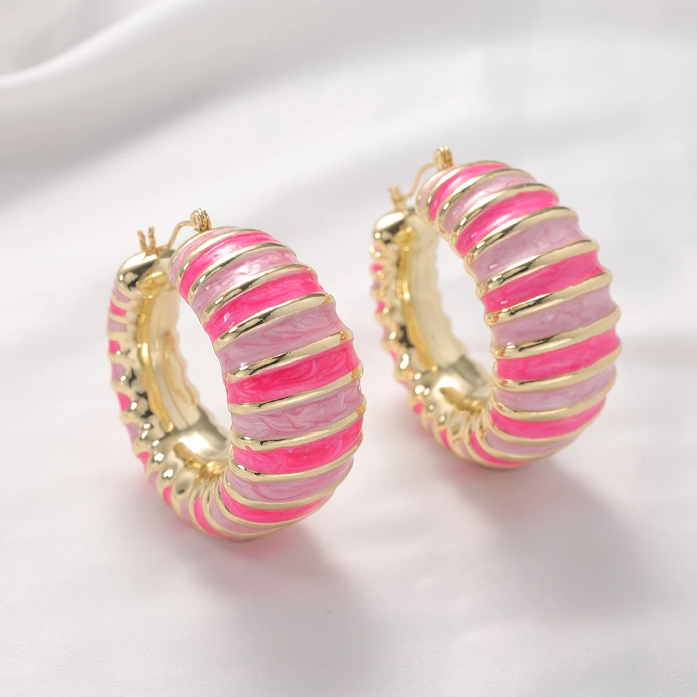 Cring Coco Luxury Woman Jewelry Earrings y2k Earring Dripping Women's  Trendy Ins Barbie Pink New Hoop Earrings for Women 2023