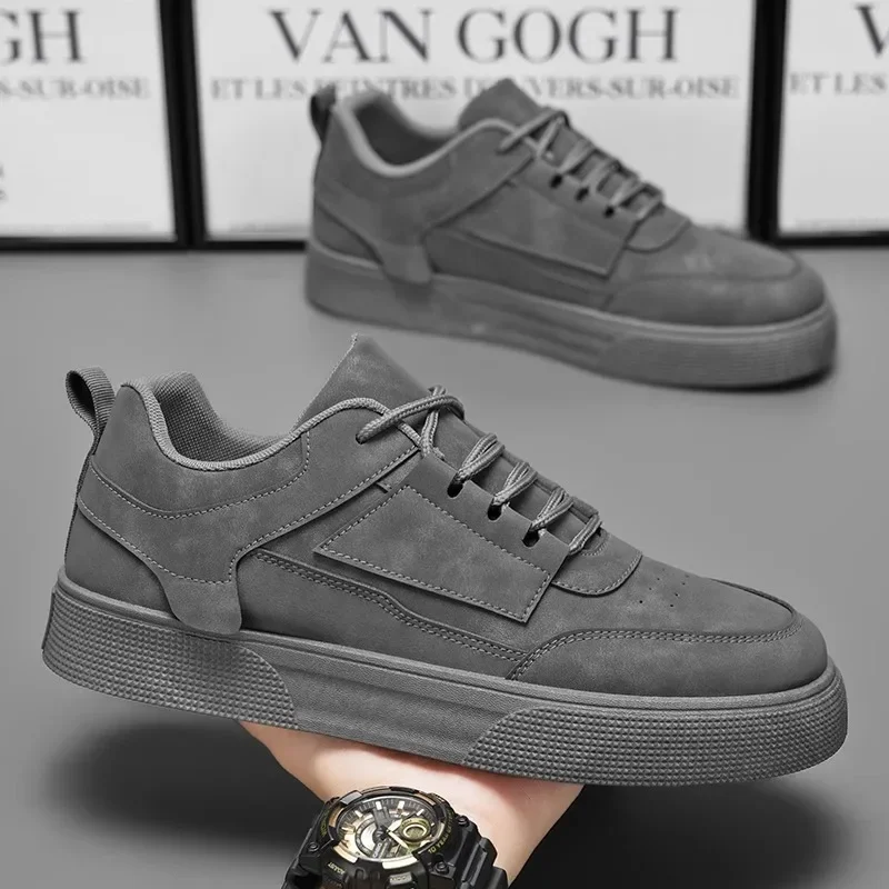 Men's Breathable Spring Summer Sports Casual Shoes Korean Style Versatile Flat Heel Synthetic Leather Cement Ground Suitable