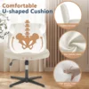 JHK Cross Legged Office Living Room Rocking Gaming Chair Armless Wide Desk Adjustable Swivel Fabric Task Vanity Home Office 2