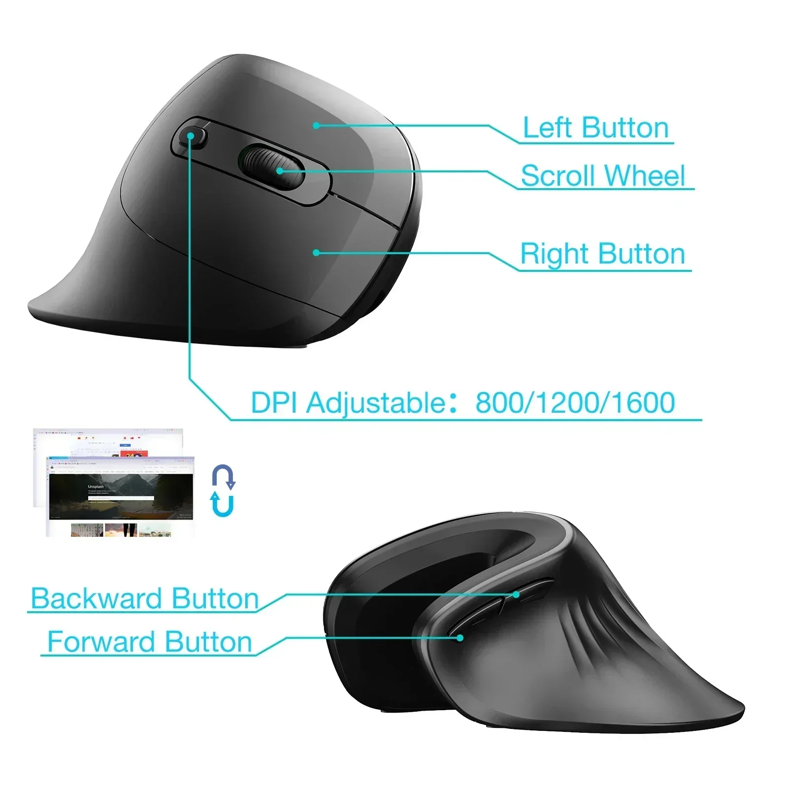 Mouse 2.4GHz Wireless Ergonomic Optical Silent Wired Adjustable DPI for Laptop PC Macbook Desktop Cellphone wireless mouse ergonomic mouse wireless optical mouse