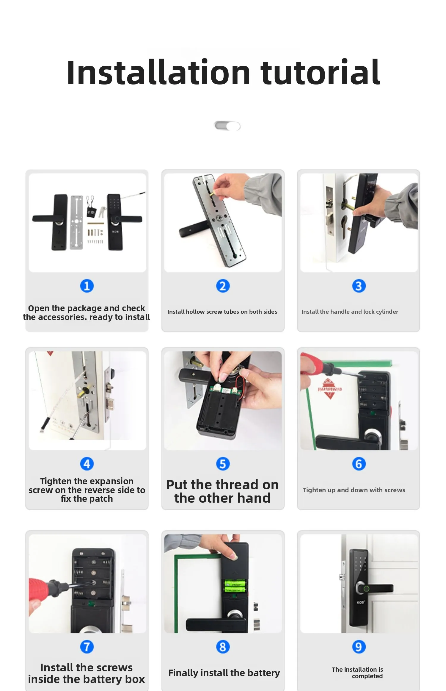 wooden door fingerprint lock household anti-theft door password lock apartment B