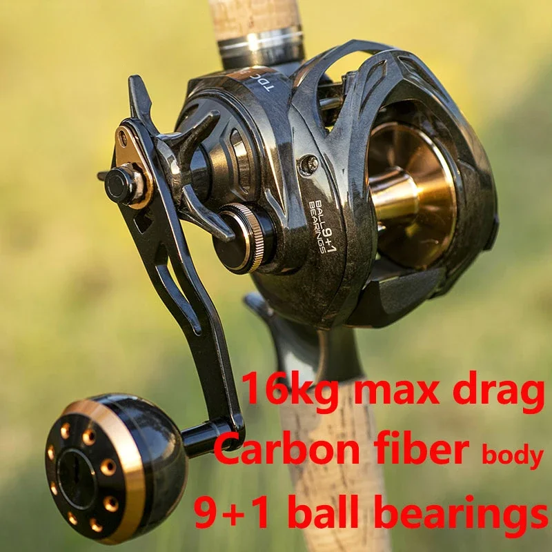 EXBERT Baitcasting Reel 16KG Drag Power 6+1 BB 6.3:1 Single Handle