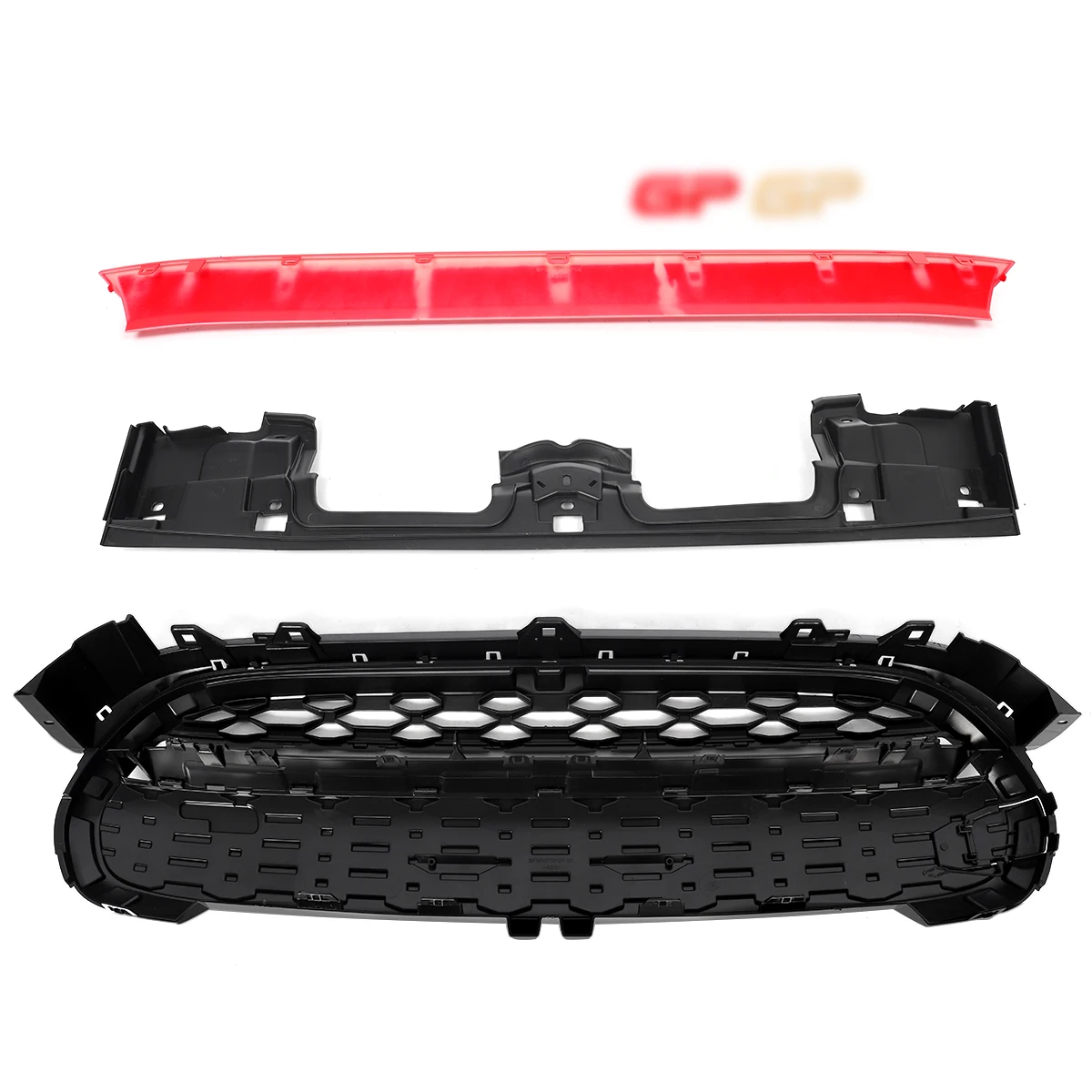 2014-2021 BMW 미니 쿠퍼 F55 F56 F57 GP 스타일 글로시 블랙+레드 트림 상단 범퍼 후드 메쉬 그릴