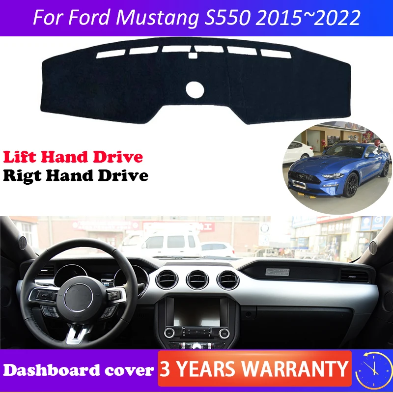 

Противоскользящий коврик для Ford Mustang S550 2015 ~ 2022, накладка на приборную панель, Солнцезащитный коврик, аксессуары для автомобиля 2016 2017 2018 2019 2020 2021