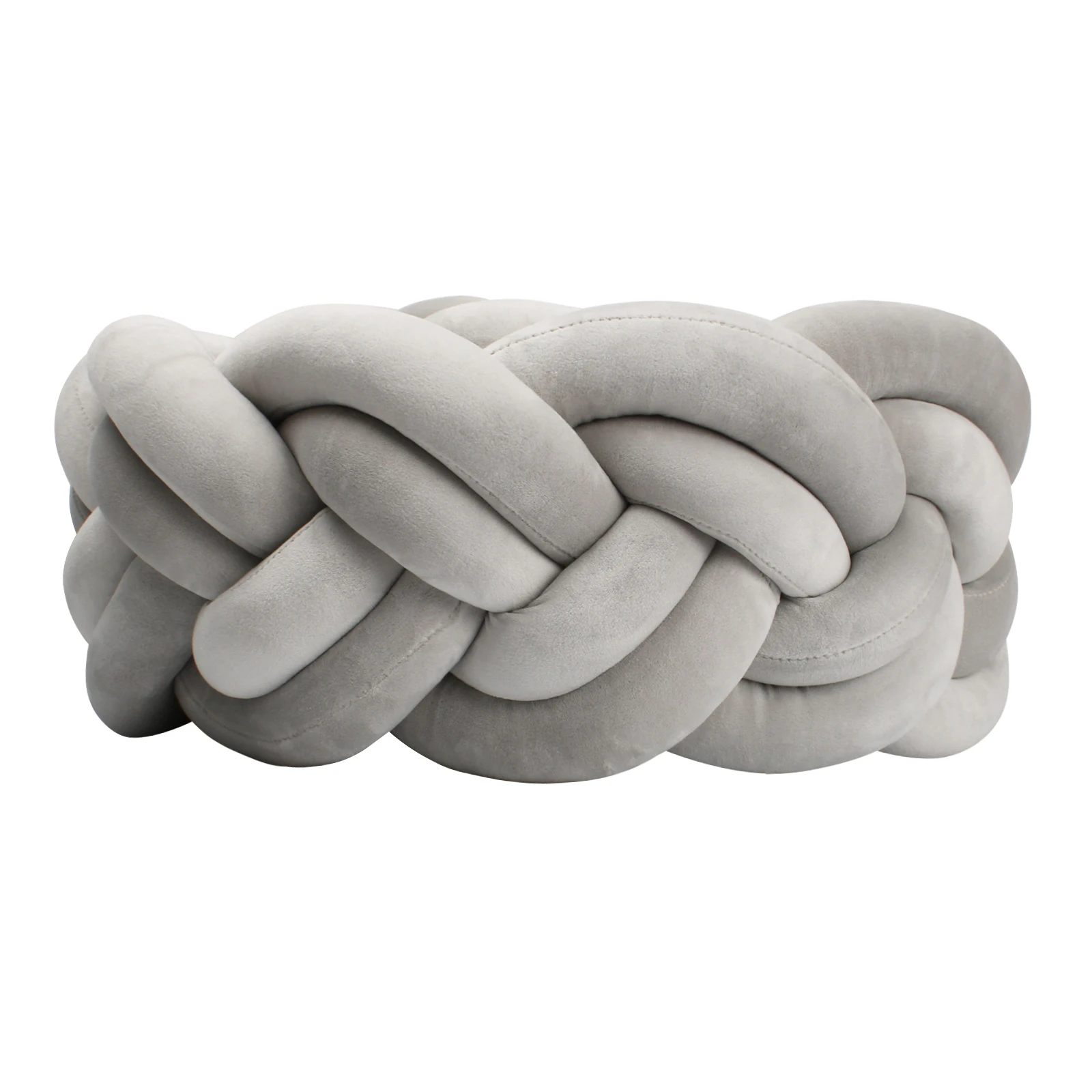 2M Baby Bed Bumper Knotted Braided Handmade Soft Pillow Pad Cushion Nursery Cradle Infant Room Long Knotted Braid Pillow