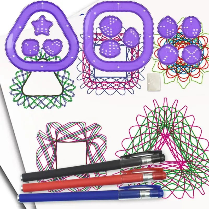Spiral Art Kit Gear Design Ruler Kit Children Geometric Ruler Template  Spiral Drawing Tool Art Toy Gifts Kids Stationery Supply - AliExpress