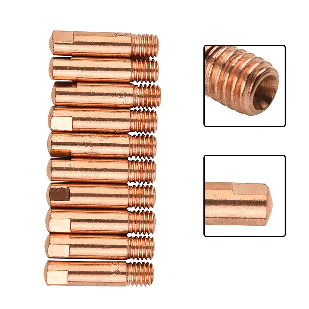 10pcs MB15AK Welding Contact Tips 0.6 - 1.2mm Thread M6 For Binzel Style Torches MIG/MAG Welder Torch Consumables Power Tools