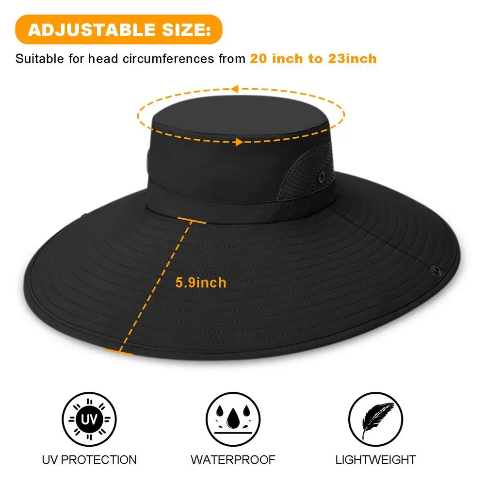 Men Women Wide Visor Brim Hat Boonie Bucket Cap Summer Fishing UV Sun Protection bucket hat fisherman hat fishing hat sports visor hat