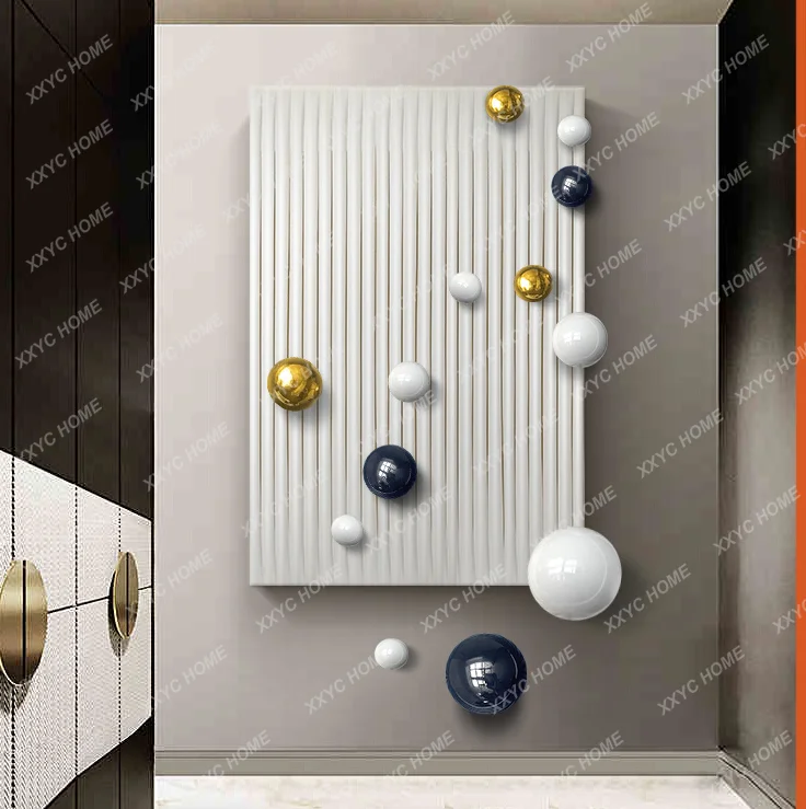 

Staircase Decorative Painting Handmade Light Luxury Entrance Door Wall Physical Ball Hanging Painting