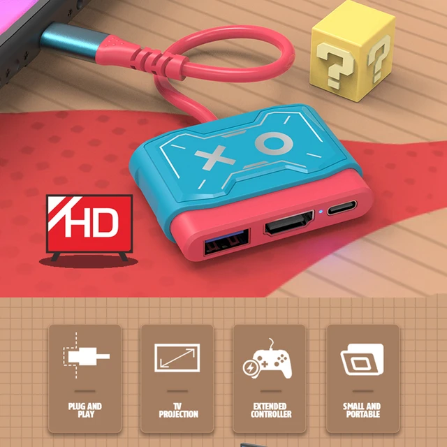 Station D'accueil Tv Pour Nintendo Switch, Adaptateur De Station De Charge  Oled Avec Convertisseur Vidéo Hd Compatible Usb C Rj45 4k Hdmi -  Accessoires - AliExpress