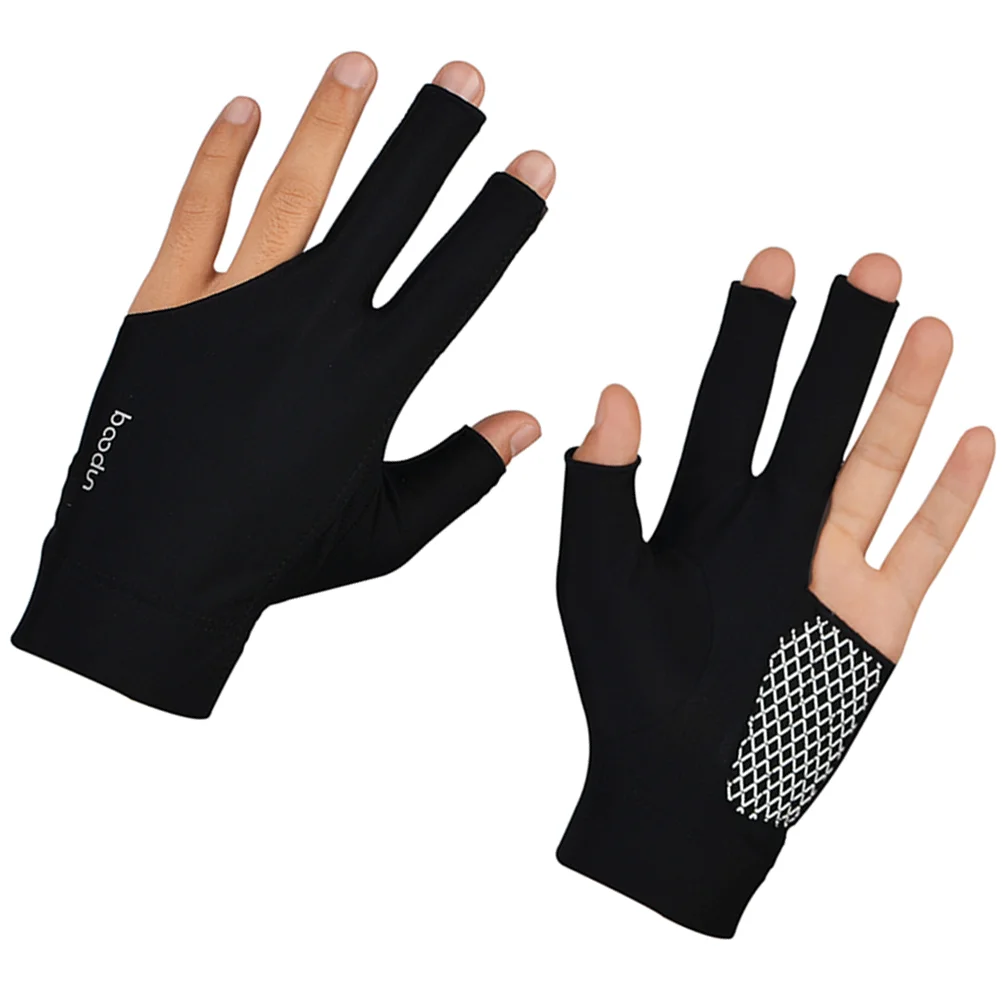 ThreeFingerBilliardsGlove AntiSlipSnookerGlove WearResistantFingerGlove PortableSizeCueGlove BilliardAccessory GloveForMen