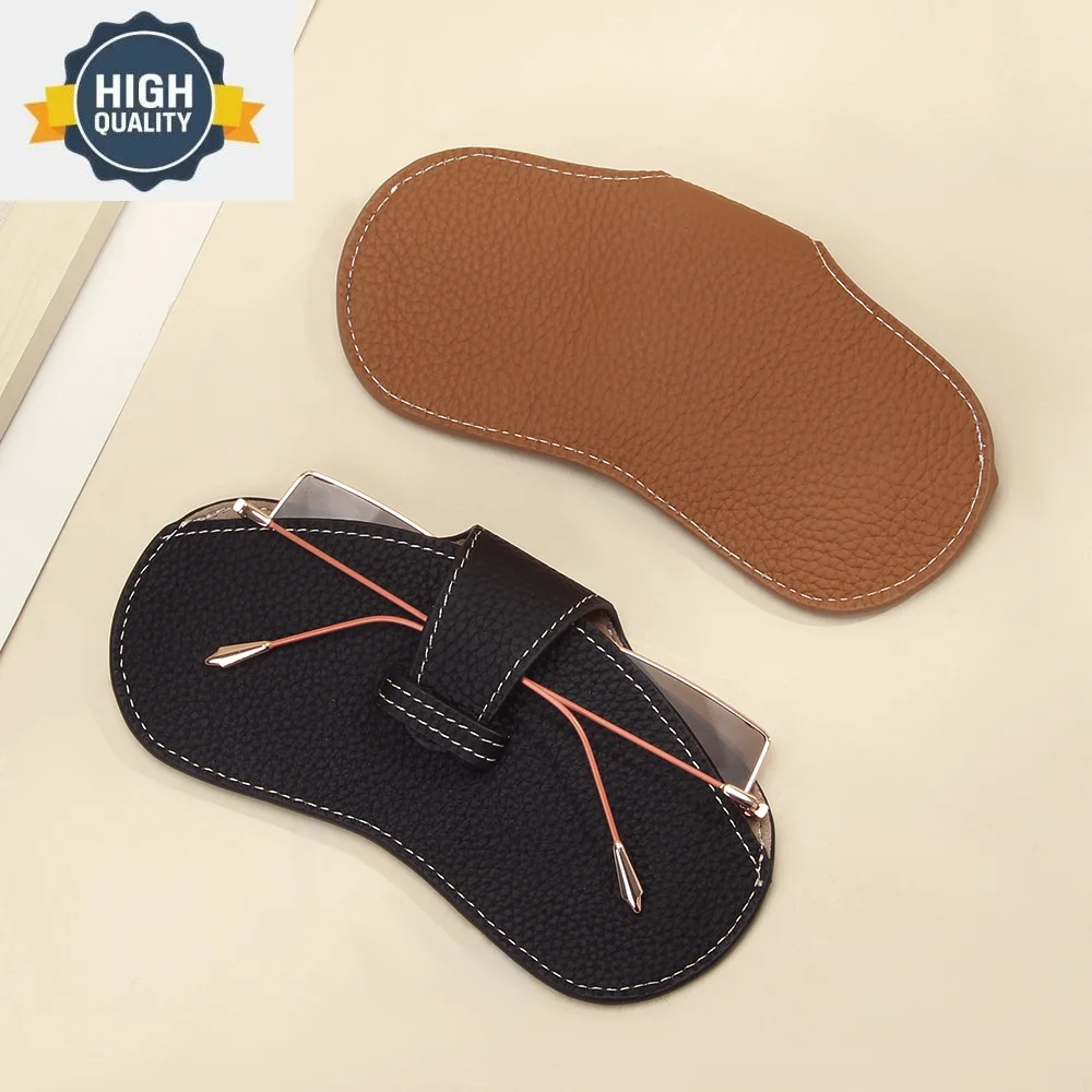 

Bag Eyewear Portable Ins Style Creative Soft Cow Leather Eye Glasses Case Sunglasses Storage Myopic Protective Cover