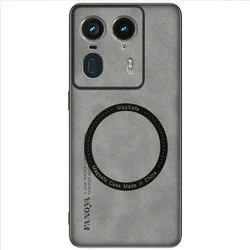 Leather Skin Feel Magnetic Shockproof Protective Case - MOTO Edge60 Pro (Grey)
