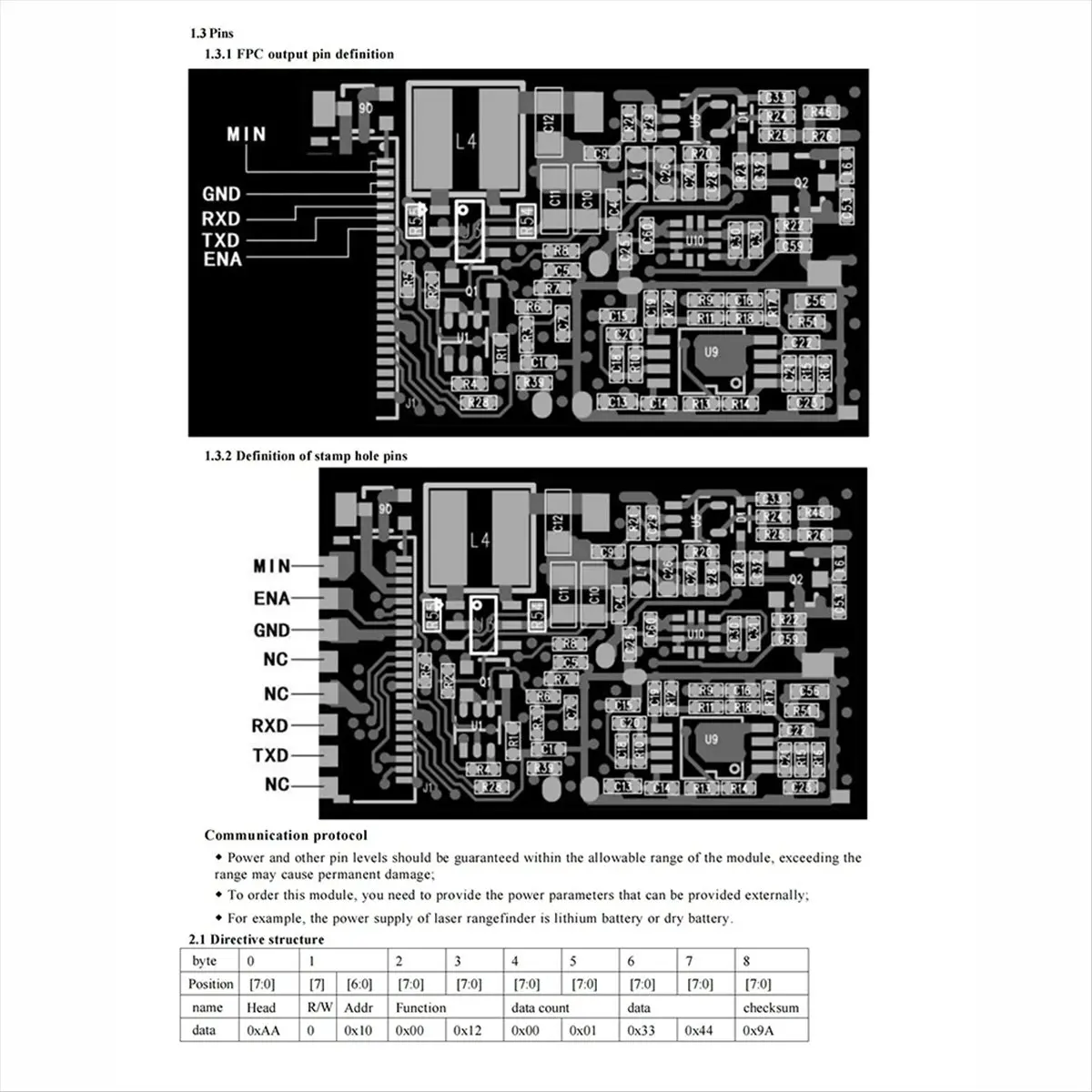 A10R 고정밀 레이저 거리 측정 모듈 공장 적외선 거리 측정 모듈 센서 모듈 5미터