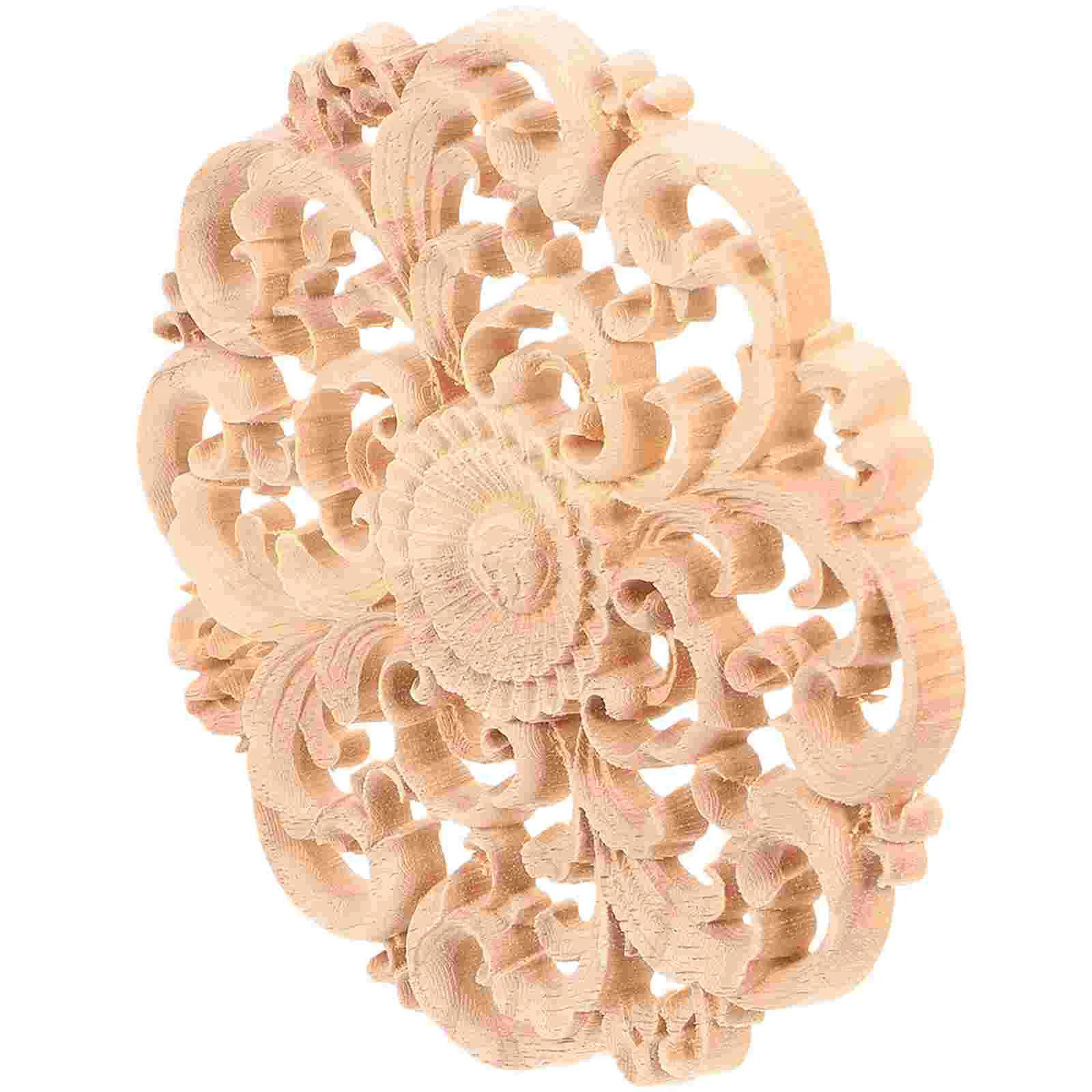 

Wood Onlay Unpainted Frames Applique Home Decor Wardrobe Bamboo Carved Furniture