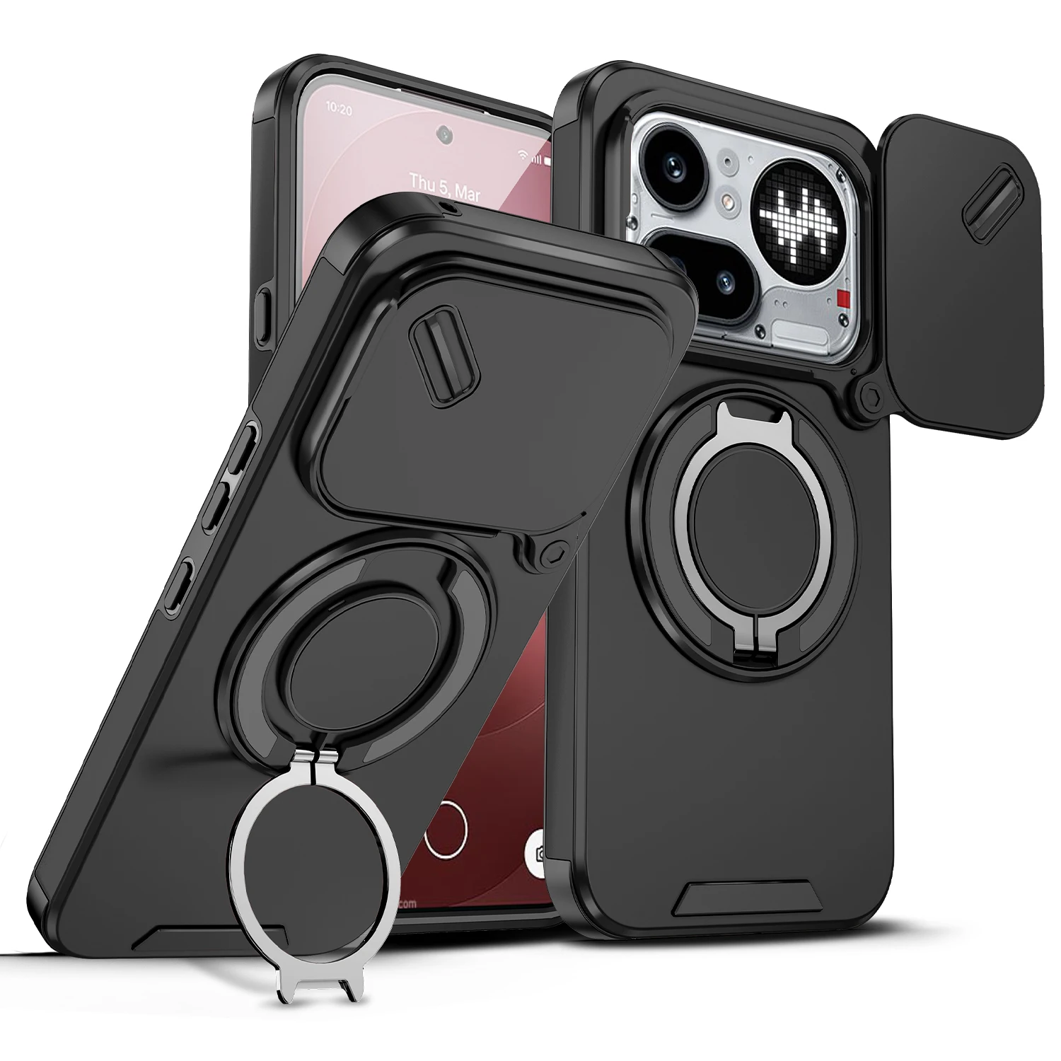 Shockproof Armor Case with Lens Protection and Car Magnetic Holder