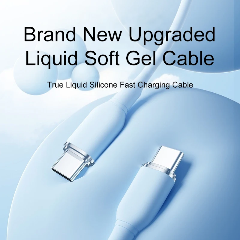USB C to USB C 충전 케이블, 액상 실리콘 내구성 PD 고속 충전 데이터 케이블 (아이폰 17/16, 삼성 갤럭시 A17 호환)