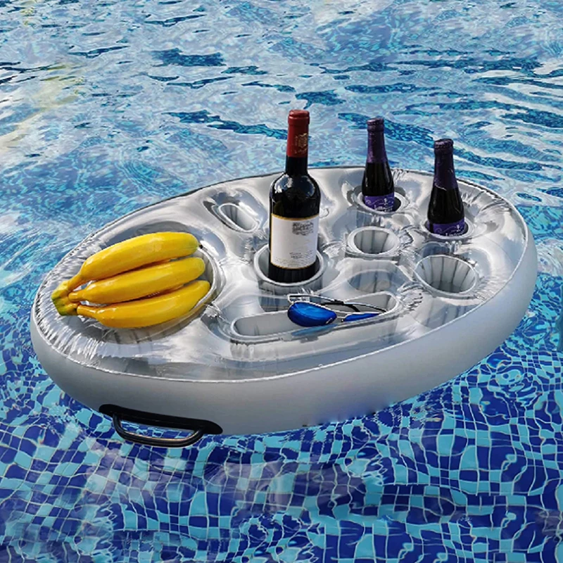 

Summer Party Bucket Drinks Wine Cup Holder Inflatable Pool Float Beer Table Swimmin Pool Beach Drinking Cooler Bar Tray Outdoor