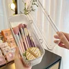 1pc Acrylic Makeup Organizer with Lid - Dustproof Cosmetic Storage Box for Brushes Portable Beauty Sponges & Powder Puffs 3