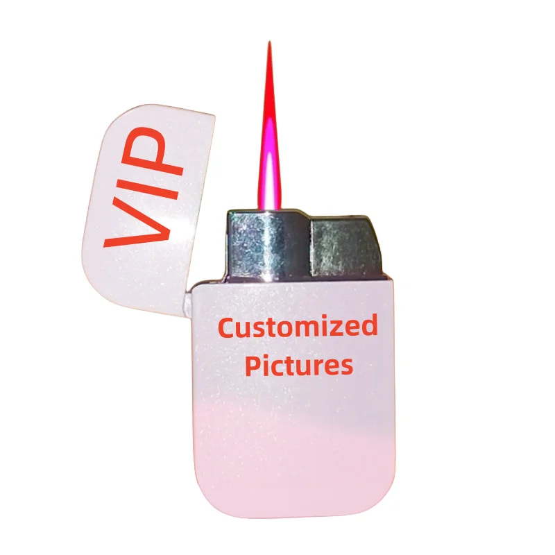 Personalized lighter cute pink lighter inflatable butane torch windproof metal electronic igniter smoking couple butane gas lighter cigarette lighter