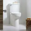 Elongated Two-Piece Toilet Chair Height White Porcelain Material 3