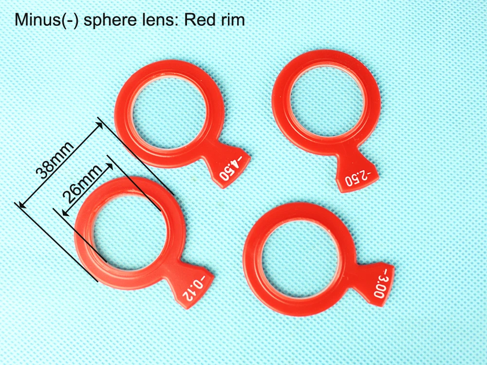 1pc ±0.12D~±4.00D Optical Ophthalmic Lens Trial Lens For Trial Lens Set Plastic rim DIA 26mm