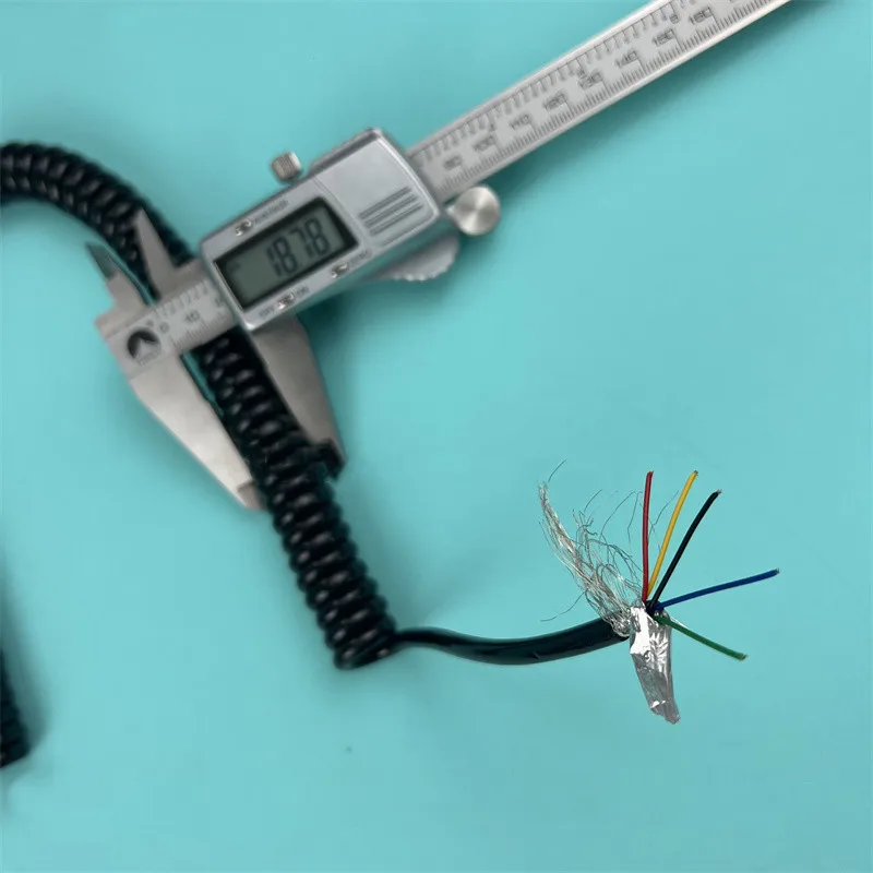 Mola Blindado Fio Espiral Cabo Núcleo 24 Awg 0.2 mm Estiramento 10 11 12 13 14 Metros de Fio Telescópico Espiral