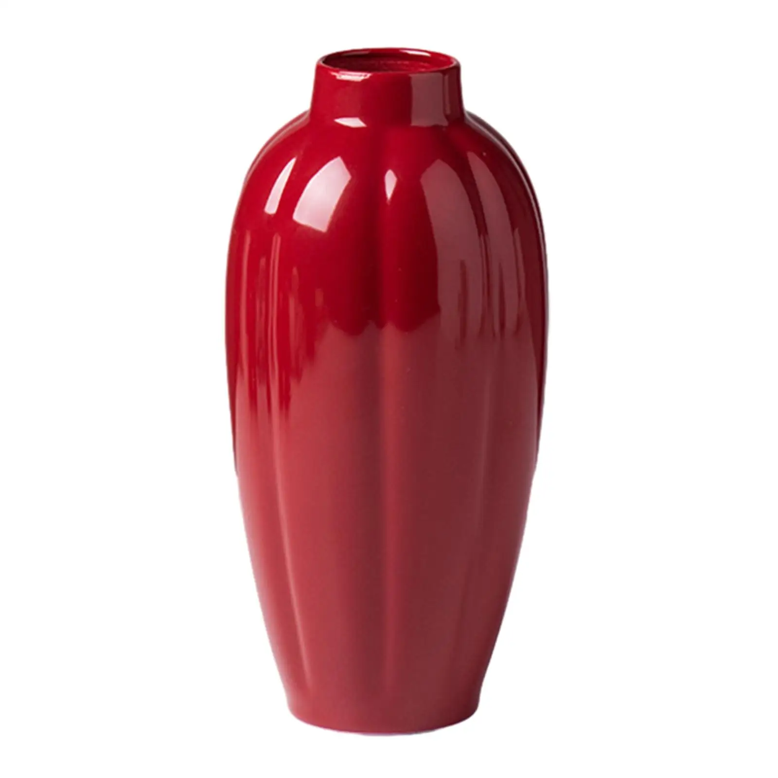 Ceramic Red Vase Small Red Vase Desktop Ceramic Vase Decorative Vases for Fireplace Dining Room Bedroom Living Room Home Decor