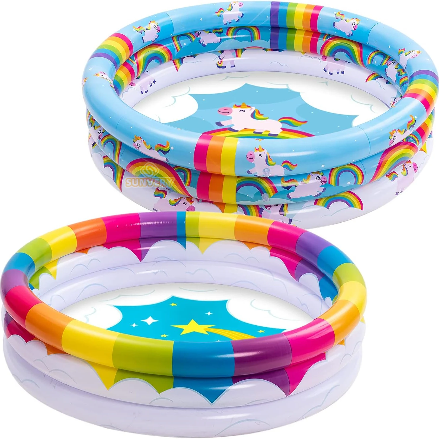 

Inflatable Pool for Children Rainbow Unicorn Baby Removable Swimming Pool Ring Swim Pool Game Water Pools for Summer Fun Ages 3+
