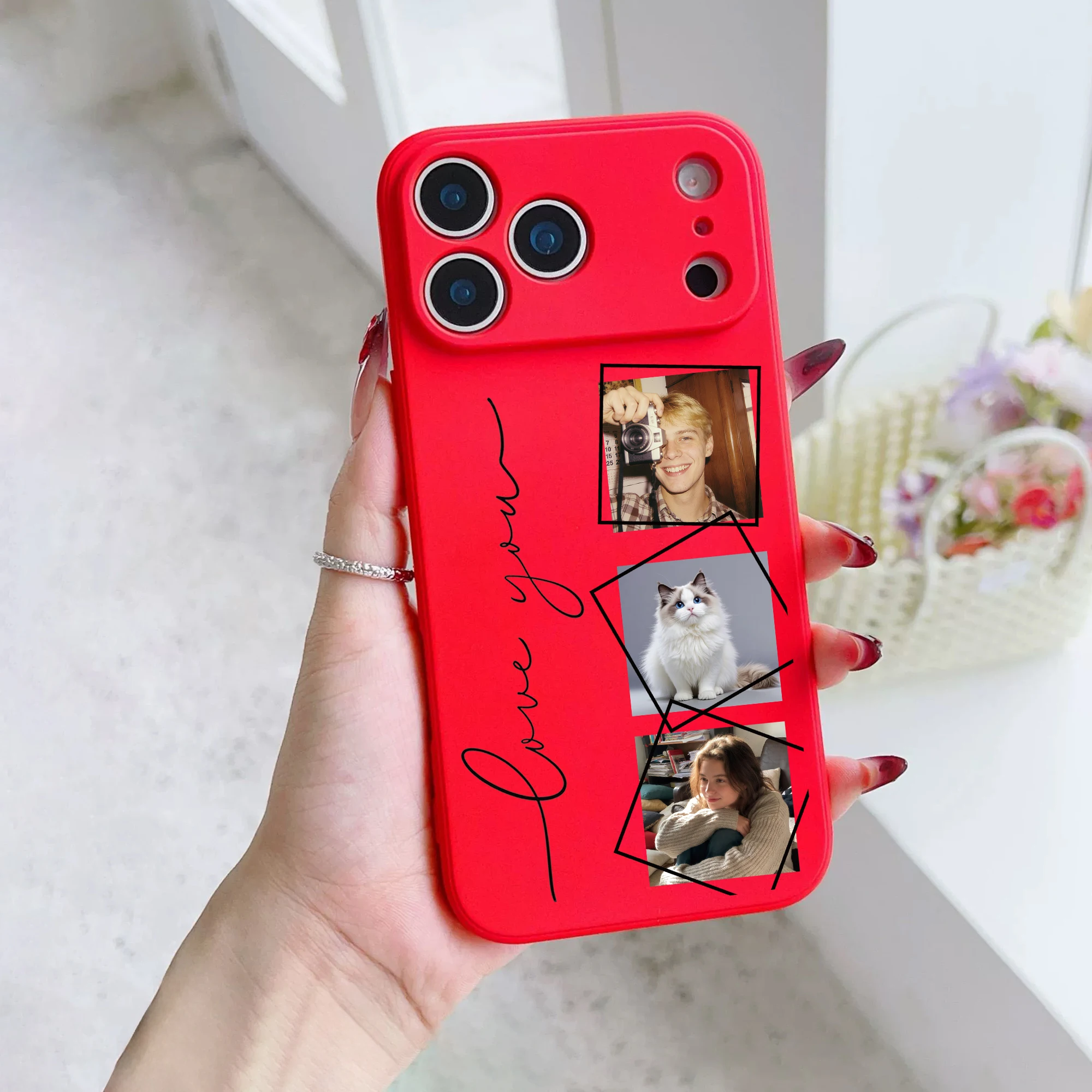 Custom Three or Four Photos Family Friends Couple Case for thumbnail 4
