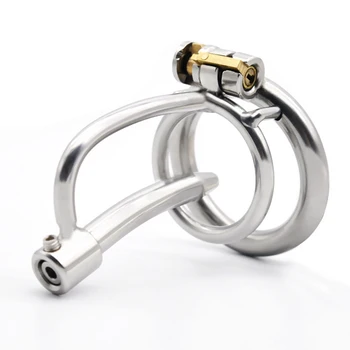 Stainless Steel Male Chastity Devices Cock Cage With Urethral Catheter Penis Lock Cock Ring Sex Toys For Men Chastity Belt 6