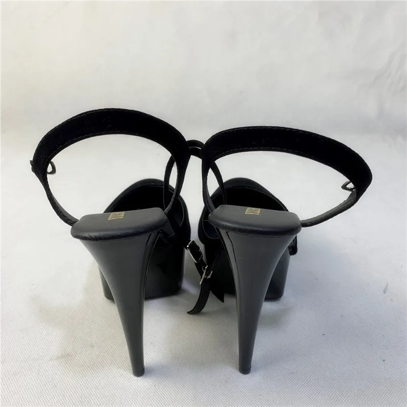 sexy fashion black flock high heel shoes 15cm Exotic Dancer pole dancing shoes Platforms for women dance shoes